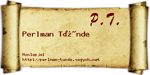 Perlman Tünde névjegykártya